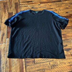 Ralph Lauren Black Tee with Electric Blue Accents
